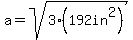 a=sqrt%283%28192in%5E2%29%29