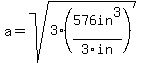 a=sqrt%283%28576in%5E3%2F3in%29%29