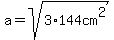 a=sqrt%283%2A144cm%5E2%29