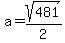 a=sqrt%28481%29%2F2