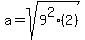 a=sqrt%289%5E2%282%29%29