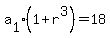 a%5B1%5D%281%2Br%5E3%29=18