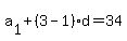 a%5B1%5D%2B%283-1%29%2Ad=34
