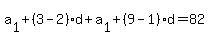 a%5B1%5D%2B%283-2%29d%2Ba%5B1%5D%2B%289-1%29d=82