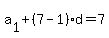 a%5B1%5D%2B%287-1%29d=7