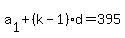 a%5B1%5D%2B%28k-1%29d=395