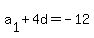 a%5B1%5D%2B4d=-12