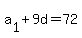 a%5B1%5D%2B9d=+72