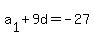 a%5B1%5D%2B9d=-27