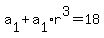 a%5B1%5D%2Ba%5B1%5Dr%5E3=18