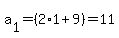 a%5B1%5D=%282%2A1%2B9%29=11