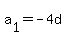 a%5B1%5D+=+-4d