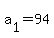 a%5B1%5D+=+94