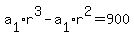 a%5B1%5Dr%5E3-a%5B1%5Dr%5E2=900