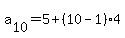 a%5B10%5D+=+5+%2B+%2810+-+1%294