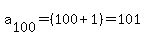 a%5B100%5D+=+%28100%2B1%29=+101