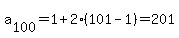a%5B100%5D+=+1+%2B+2%28101+-+1%29+=+201