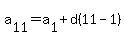 a%5B11%5D=a%5B1%5D%2Bd%2811-1%29+