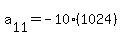 a%5B11%5D+=+-10%2A%281024%29