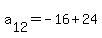 a%5B12%5D+=+-16+%2B+24