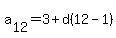 a%5B12%5D+=+3%2Bd%2812-1%29