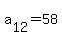 a%5B12%5D+=+58