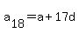 a%5B18%5D+=+a%2B17d
