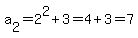 a%5B2%5D=2%5E2%2B3=4%2B3=7