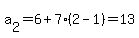 a%5B2%5D=6%2B7%282-1%29=13