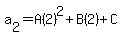 a%5B2%5D=A%282%29%5E2%2BB%282%29%2BC