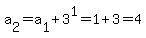 a%5B2%5D=a%5B1%5D%2B3%5E1=1%2B3=4