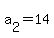 a%5B2%5D+=+14