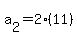 a%5B2%5D+=+2%2811%29