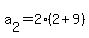 a%5B2%5D+=+2%282%2B9%29