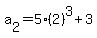 a%5B2%5D+=+5%282%29%5E3%2B3+