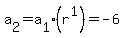 a%5B2%5D+=+a%5B1%5D%28r%5E1%29+=+-6