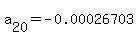 a%5B20%5D+=+-0.00026703