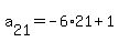 a%5B21%5D=-6%2A21%2B1