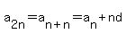 a%5B2n%5D=a%5Bn%2Bn%5D=a%5Bn%5D%2Bnd