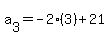 a%5B3%5D=-2%283%29%2B21