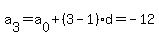 a%5B3%5D=a%5B0%5D%2B%283-1%29%2Ad=-12