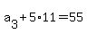 a%5B3%5D+%2B+5%2A11+=+55