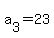 a%5B3%5D+=+23