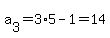 a%5B3%5D+=+3%2A+5+-1+=+14