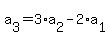 a%5B3%5D+=+3%2Aa%5B2%5D-2%2Aa%5B1%5D