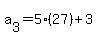 a%5B3%5D+=+5%2827%29%2B3+