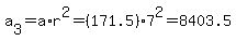 a%5B3%5D+=+a%2Ar%5E2=%28171.5%297%5E2=8403.5