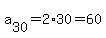 a%5B30%5D=2%2A30+=+60