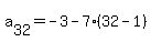 a%5B32%5D+=+-3+-7%2832-1%29