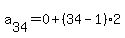 a%5B34%5D+=+0+%2B+%2834+-+1%292